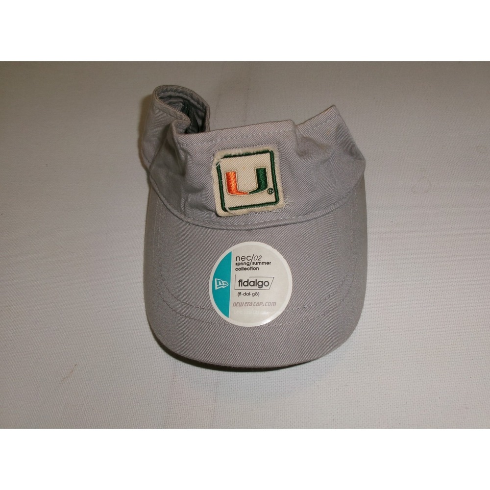 MIAMI HURRICANES CANES VISOR NEW ERA  Y2K 00s HAT CAP VINTAGE DEADSTOCK M4